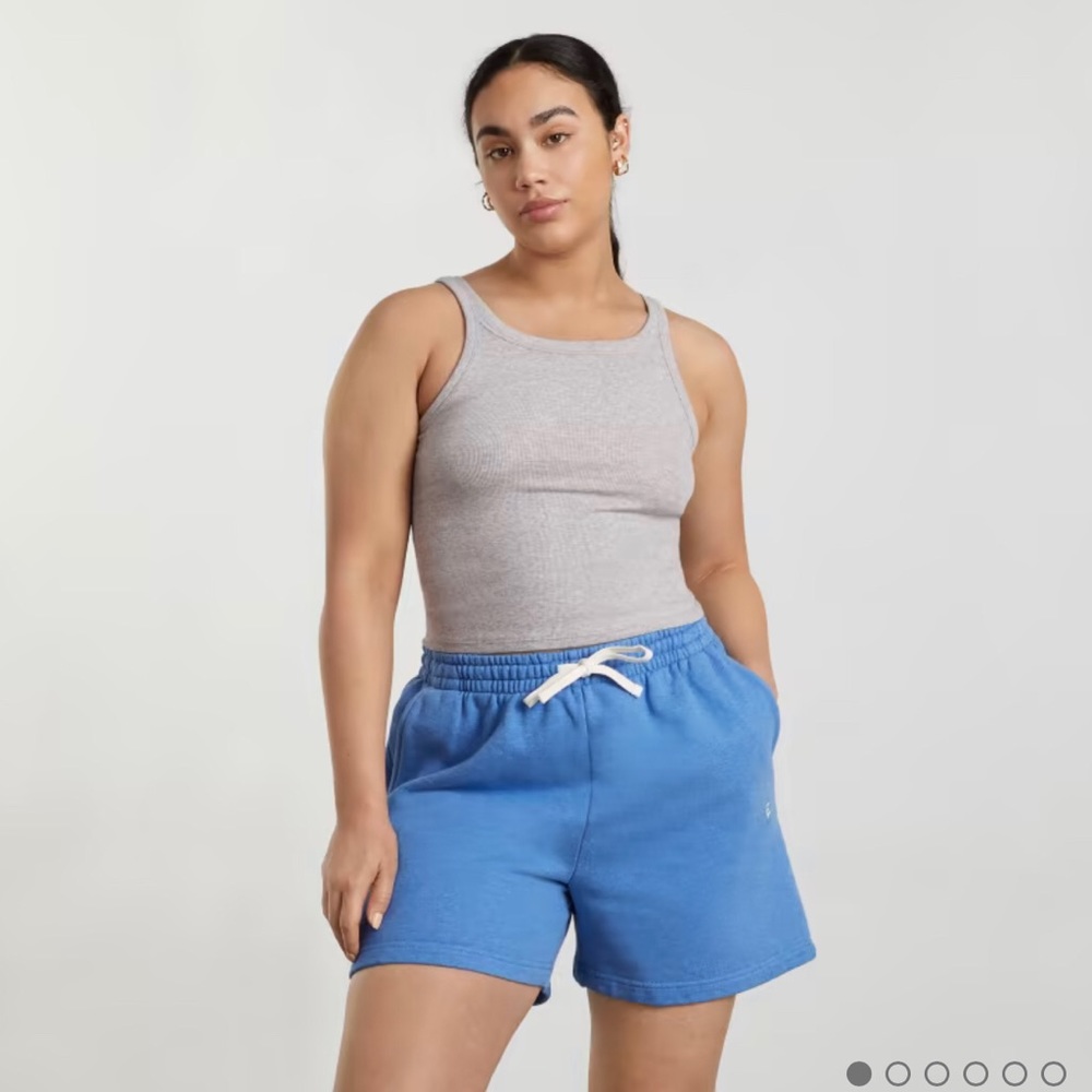 Everlane Pima Micro-Rib Short Tank - Heathered Grey